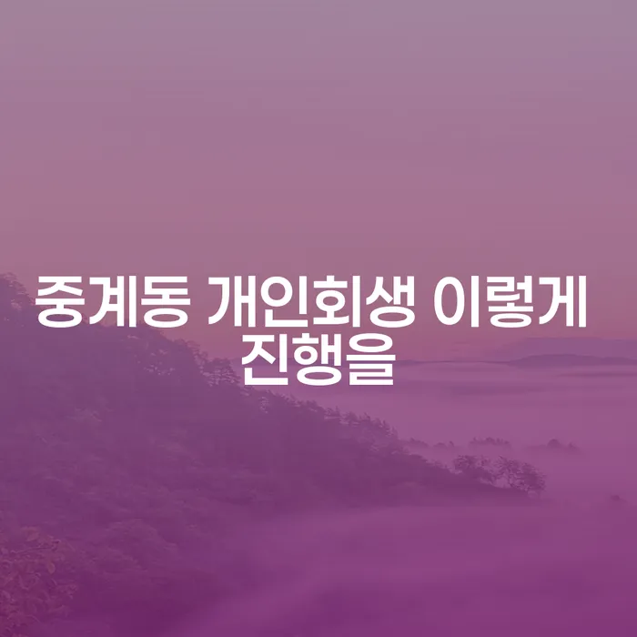 중계동 개인회생 이렇게 진행을