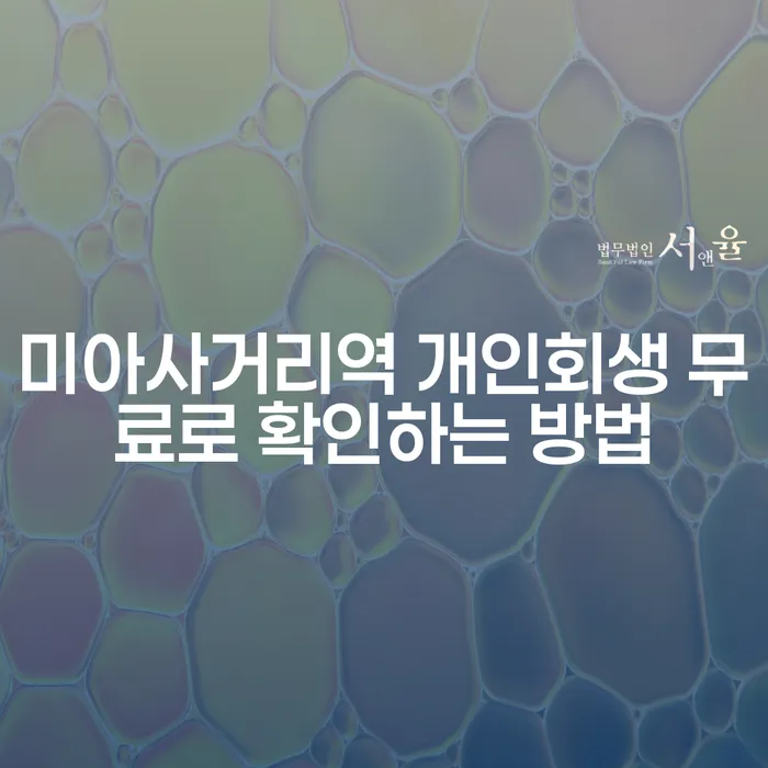 미아사거리역 개인회생 무료로 확인하는 방법