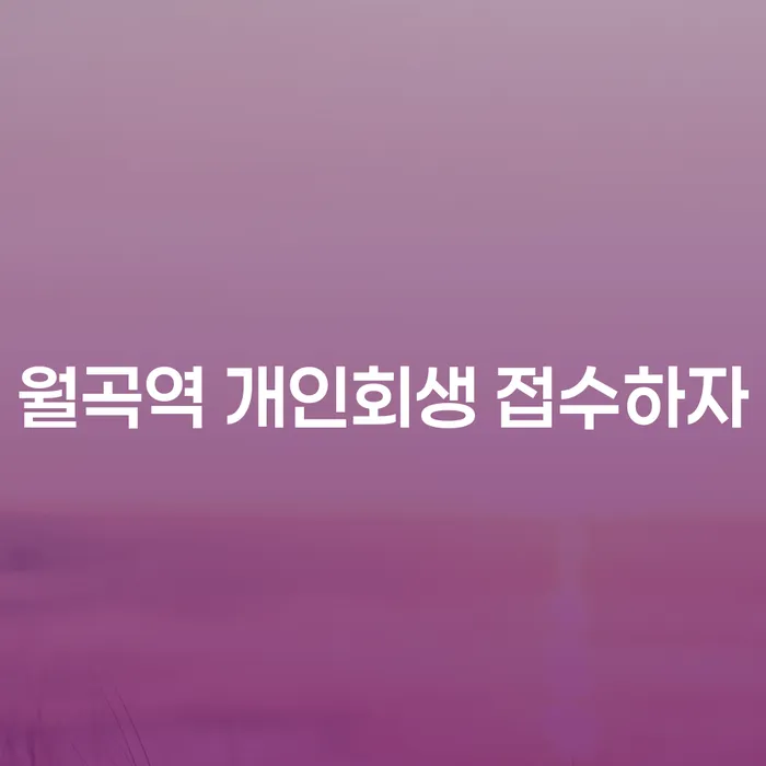 월곡역 개인회생 접수하자