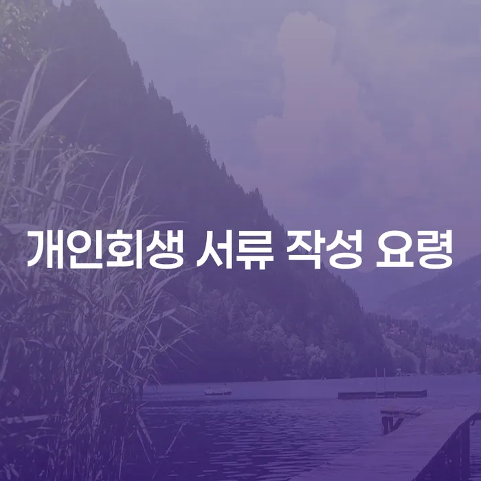 개인회생 서류 작성 요령: 어떻게 준비해야 할까요?