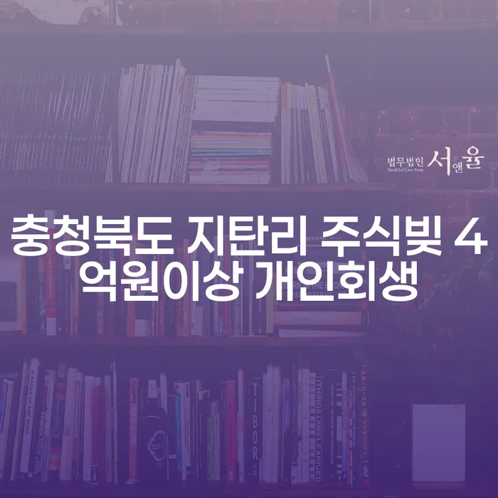 충청북도 지탄리에서 주식빚 4억원을 해결할 수 있는 방법은?
